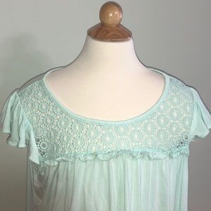 Girls Flutter Sleeve cotton tunic, size 14 Plus